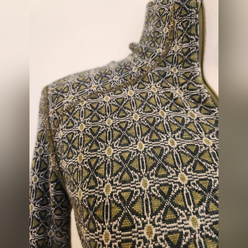Smartwool Geometric Pattern Jacket - Green and Black